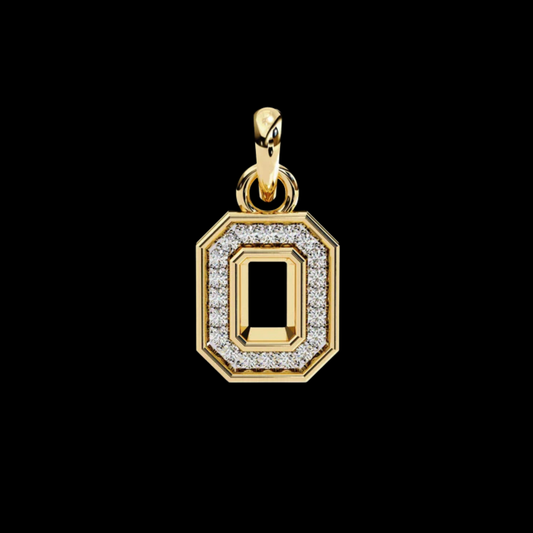 Abstract Cutout Frame Motif Pendant with Round Lab Grown Diamond