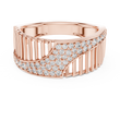 Round Cut Lab Grown Diamond Men's Vertical Pillar Cage Pave Statement Ring - View 2
