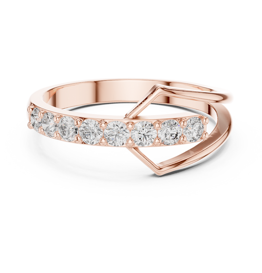 Nature Inspired Round Cut Moissanite Diamond Wedding Eternity Ring - View 2