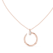 Spiral Hardware Pattern Statement Pendant with Round Moissanite Diamond - View 2