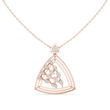 Open Triangle Floral Moissanite Diamond Pendant Necklace - View 2