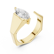 Marquise Cut Lab Grown Diamond Men's Open Gap Solitaire Ring - View 2