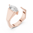 Marquise Cut Moissanite Diamond Men's Open Gap Solitaire Ring - View 3