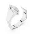 Marquise Cut Lab Grown Diamond Men's Open Gap Solitaire Ring - View 4