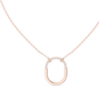 U Shape Hardware Pattern Statement Pendant with Round Lab Grown Diamond - View 2