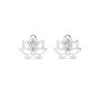 Lotus Flower Marquise Cut Lab Diamond Open Petal Stud Earrings - View 3