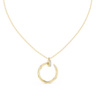 Spiral Hardware Pattern Statement Pendant with Round Lab Grown Diamond - View 7