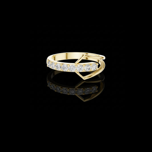Nature Inspired Round Cut Moissanite Diamond Wedding Eternity Ring