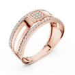 Round Cut Moissanite Diamond Men's Modern Side Cutout Architectural Wedding Band - View 5