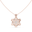 Round Lab Grown Diamond Snowflake Floral Pendant Necklace - View 2