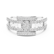 Round Cut Moissanite Diamond Men's Round Medallion Double Pave Border Ring - View 3