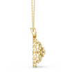Round Diamond Floral Lab Grown Pendant Necklace - View 4
