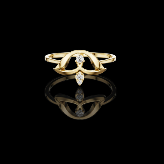 Antique Style Round Cut Moissanite Diamond Engagement Ring