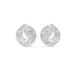 Artisan Filigree Wave Round Lab Diamond Stud Earrings with Curved Pave Accent - View 3