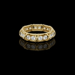 Round Cut Lab Grown Diamond Men's Cross Station Shared Prong Ring