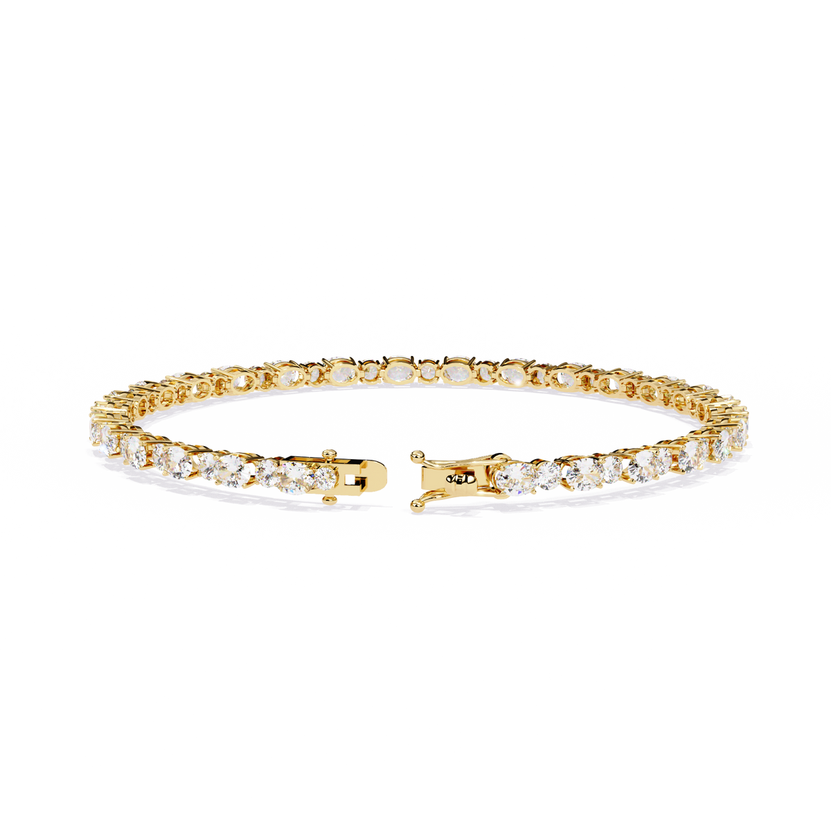 Oval & Round Cut Lab Diamond Tennis Bracelet - View 5