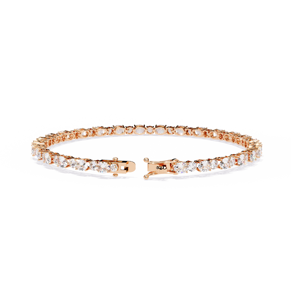 Oval & Round Cut Lab Diamond Tennis Bracelet - View 6