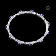 Oval Blue Lab Diamond Sapphire Infinity Link Bracelet - View 4