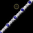 Oval Blue Lab Diamond Sapphire Infinity Link Bracelet - View 7