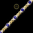 Oval Blue Moissanite Diamond Sapphire Infinity Link Bracelet - View 5