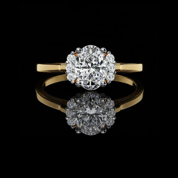 Oval Lab Diamond Cluster Wedding Bridal Ring