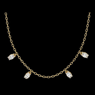 Oval Lab Grown Diamond Dangle Chain Necklace