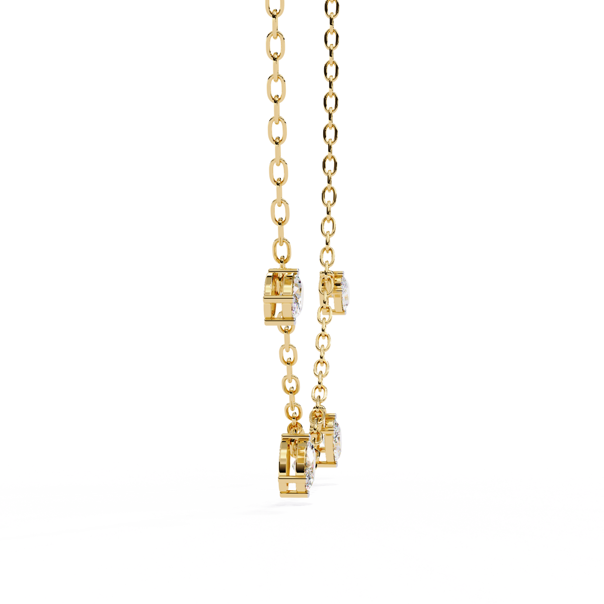 Oval Lab Grown Diamond Dangle Chain Necklace - View 5