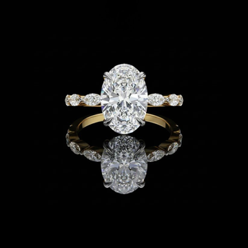 Oval Cut Moissanite Diamond Said Stone Marquise With Eternity Band