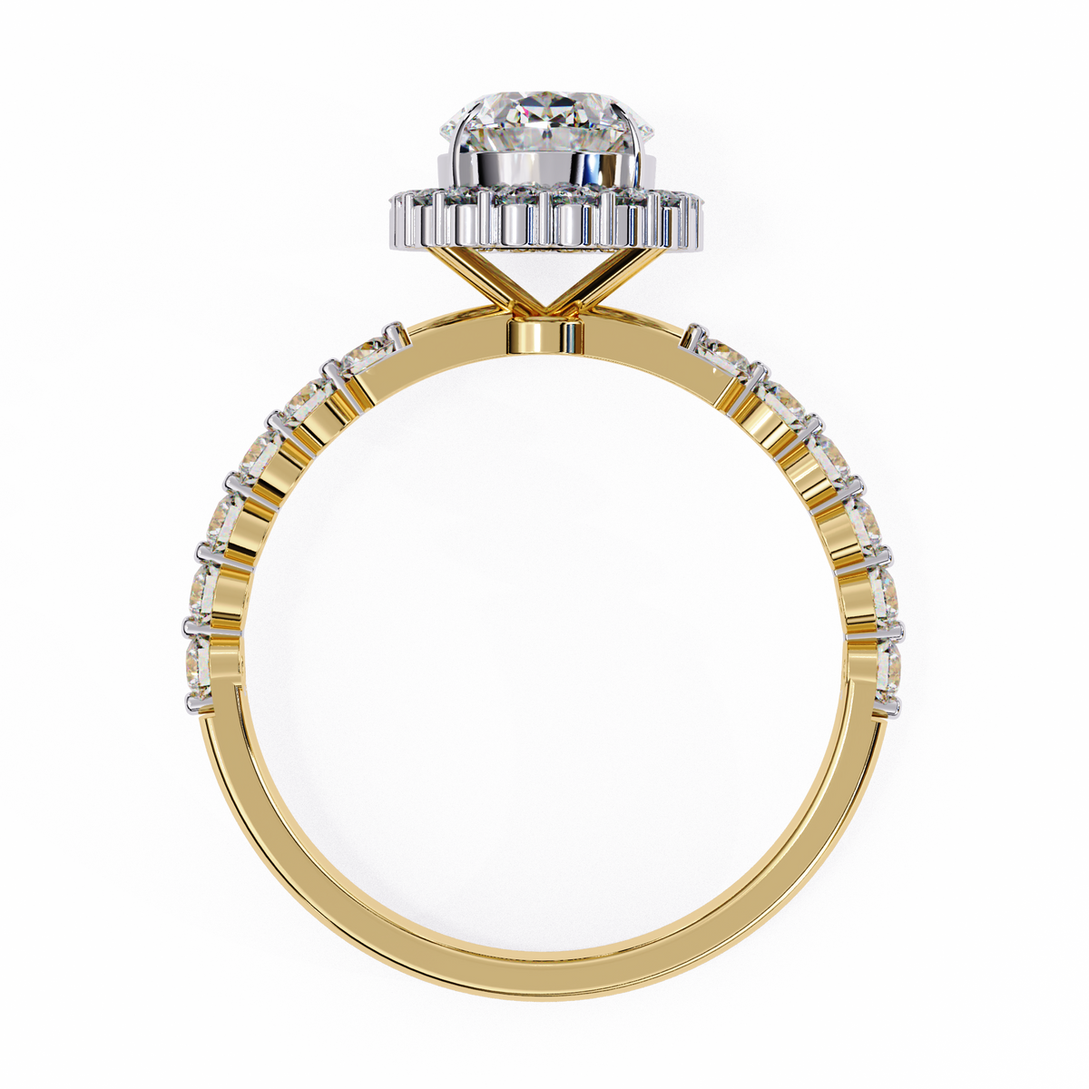 Gold ring with diamond accents 