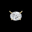 Oval Moissanite Diamond Solitaire Pendant with Four Prong Side Loops Pendant