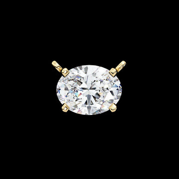 Oval Moissanite Diamond Solitaire Pendant with Four Prong Side Loops Pendant