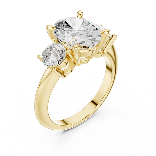 Oval Moissanite Diamond With Round Accents Women Ring - View 2