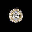 Oval Cut Lab Grown Diamond Halo Pendant with Round Accent Stones