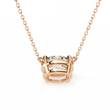 Oval Moissanite Diamond Solitaire Pendant with Four Prong Side Loops Pendant - View 9