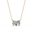Oval Lab Grown Diamond Solitaire Pendant with Four Prong Side Loops Pendant - View 2