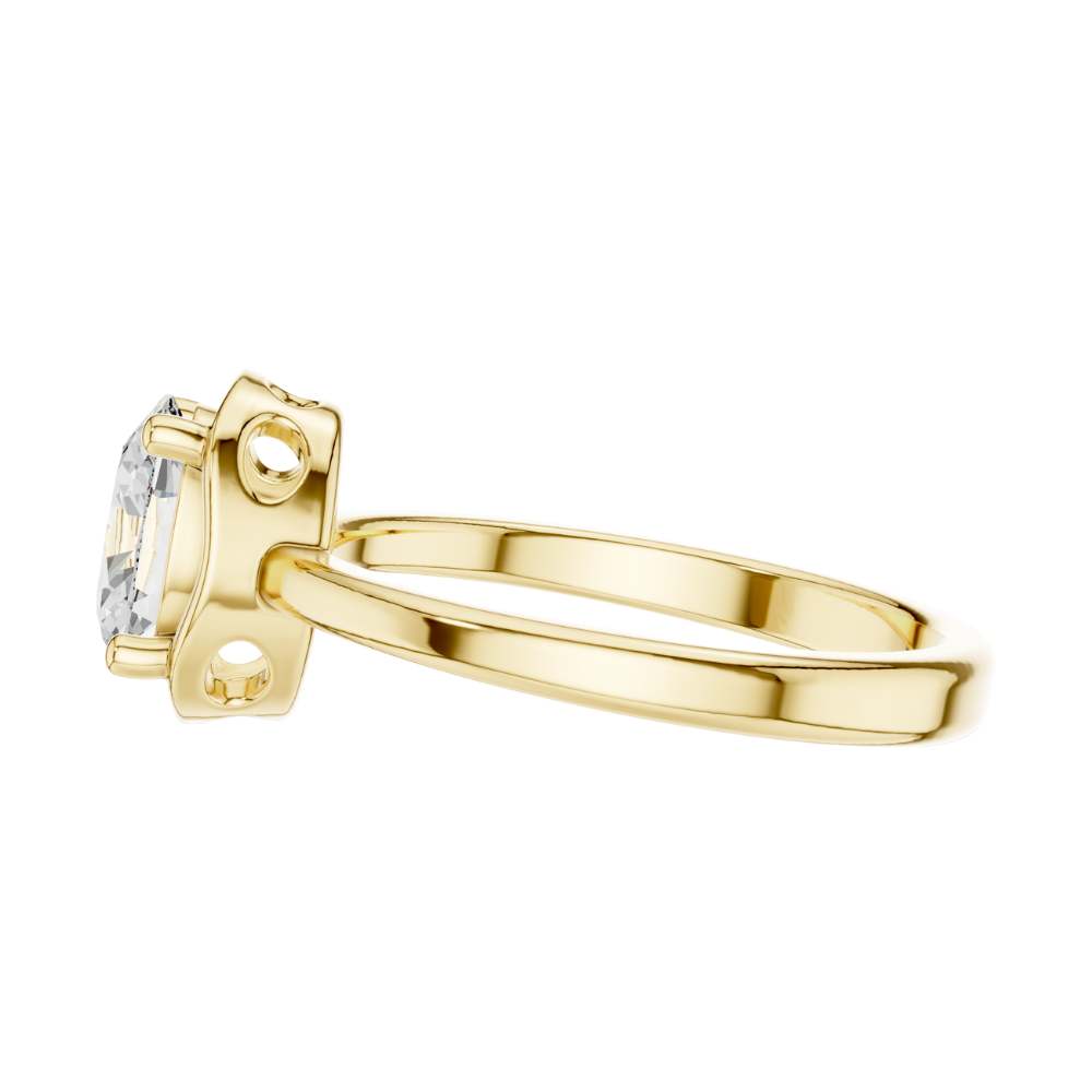 Modern Bezel Set Oval Moissanite Diamond Solitaire Engagement Ring - View 7