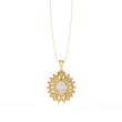 Round Sunburst Inspired Moissanite Diamond Necklace - View 8