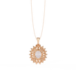Round Sunburst Inspired Lab Grown Diamond Necklace - View 9