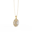 Round Sunburst Inspired Moissanite Diamond Necklace - View 2