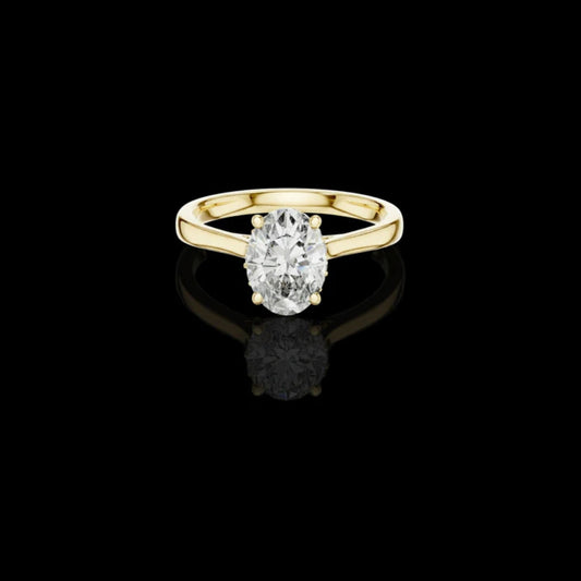 Solitaire Oval Cut Moissanite Diamond Engagement Ring