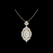 Intricate Oval Moissanite Diamond Marquise Sunburst Halo Pendant