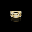 Round Cut Lab Grown Diamond Men's Oval Medallion Openwork Gold Ring