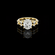 Handcrafted Oval Cut Lab Diamond Split Shank Ring with Diamond Accents