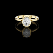 Modern Bezel Set Oval Lab Diamond Solitaire Engagement Ring