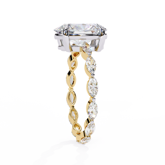 Oval Cut Lab Diamond Side Stone Marquise With Eternity Band - View 2