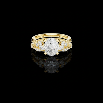 Stunning Oval Cut Moissanite Diamond  Bridal Ring Set