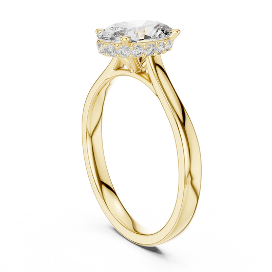 Solitaire Oval Cut Lab Diamond Engagement Ring - View 2