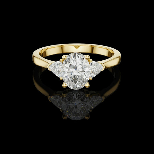 Oval Cut Moissanite Diamond Three Stone Wedding Ring For Women