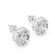 Round Cut Moissanite Diamond Floating Halo Stud Earring - View 6