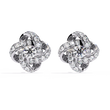 Intricate Floral Swirl Round Cut Moissanite Diamond Stud Earrings in Luxurious Gold Setting - View 3